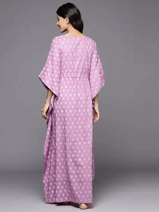 Lavender Printed Cotton Nightdress